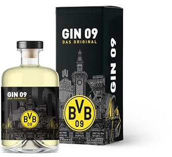 BVB Gin 09 das Original | mit hochwertiger Geschenkverpackung | 500ml Einzelflasche | 43% vol | ausgezeichneter Gin des BVB 09 | Geschenkidee für echte Borussia Dortmund Fans