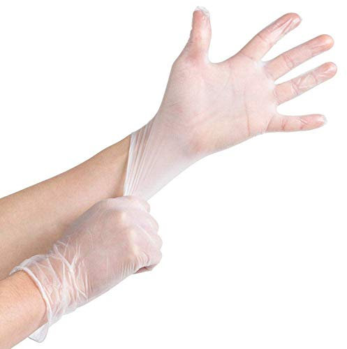Supertouch - Guantes desechables con polvo de vinyle transparentes, 100 unidades