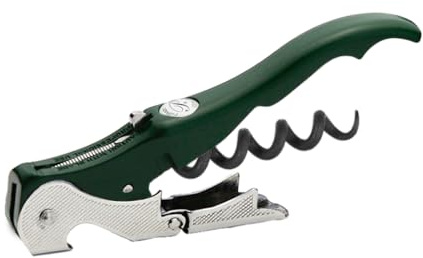 PULLTAP'S GENUINE Slider Boss 150 Grün - Professioneller Kellner-Korkenzieher, hergestellt in Spanien, mit doppeltem Gelenkhebel, Cuttermesser und Flaschenöffner