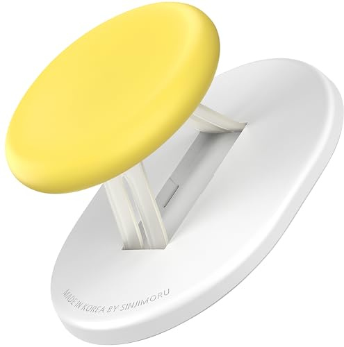 Sinjimoru Magnetic Phone Grip, Magnetic Phone Holder Compatible with MagSafe Stand, Ensuring Finger Comfort for iPhone 16 15 14 13 12, M-Mini Tok Yellow