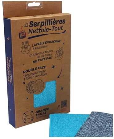 VENTEO - Serpillière Microfibre Lavable x2 | Textile Micro Absorbant Haute Densité | Surface Nettoyante Premium pour Maison et Cuisine | Lavette Réutilisable pour Sols Carrelés Parquet Stratifié