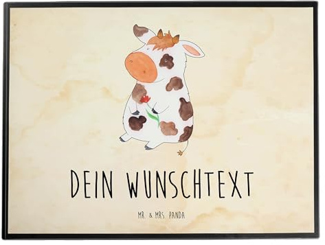 Mr. & Mrs. Panda Schreibtischunterlage selbst gestalten Kuh - Personalisierte Geschenke, bedrucken, Hof, Tischunterlage, Landwirtin, Bauernhof, Kühe, Motivtion, Schreibtischauflage, personalisiert