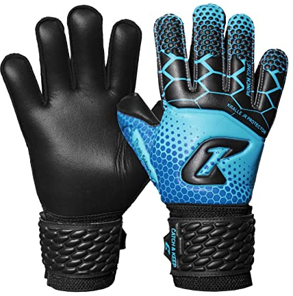 CATCH & KEEP Torwarthandschuhe Kinder Kralle Protector Blau Gr. 6 I Professionelle Kinder Torwarthandschuhe mit Fingerschutz, Daumenunterstützung & dickerer Handgelenksbandage