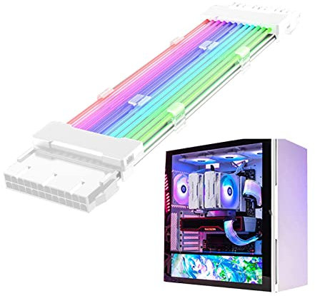 Voiakiu Câble d'extension d'alimentation RGB adressable, câble ATX RGB 24 Pin/2x8 Pin/3x8 Pin, câble d'extension d'Ligne ATX RGB, Composants internes PC pour connecteur Carte ère