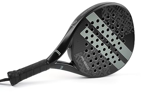 Padel Racket Carbon Fiber Surface with EVA Memory Flex Foam Core Padel Tennis Racquets Lightweight (8200-gray)