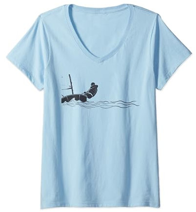 Dinghy Optimist Segeln Opti Segelboot Grafik T-Shirt mit V-Ausschnitt