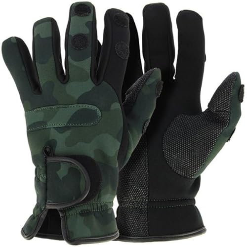 A&N Angelhandschuhe Angel Handschue Neopren Camouflage Gr. M - XL Winterhandschuhe
