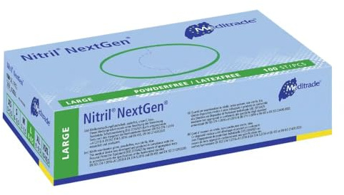 Meditrade Gentle Skin® sensitive Einweghandschuhe natur - puderfrei, mikrogeraut, proteinarm, Latex Untersuchungshandschuhe für Medizin, Pflege, Labor & Industrie - Groß - 10er-Pack à 100 Stück