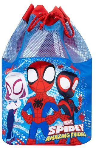 Marvel Bolso de Natación para Niños Spidey y Sus Increíbles Amigos | Bolso de Natación Spiderman | Azul Talla Única