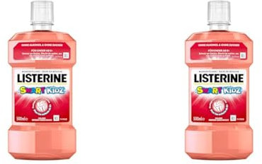 LISTERINE Smart Kidz Mild Berry (500 ml), antibakterielle Kinder Mundspülung ohne Alkohol & ohne Zucker, Mundwasser schützt vor Karies, geeignet für Kinder ab 6 Jahren (Packung mit 2)