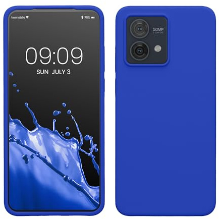kwmobile Carcasa Compatible con Motorola Moto G84 5G Funda - Case TPU y Silicona antigolpes - Apto Carga inalámbrica - Azul báltico