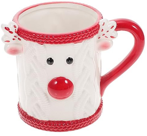 Cabilock Weihnachtsbecher Aus Keramik Weihnachtsmann-becher Lustige Kaffeetasse Wasserbecher Cartoon-milchbecher Weihnachtskaffeetasse Weihnachts-design-tasse Frühstückstasse Rentier-becher