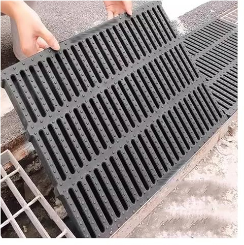 Piastra per grondaia in polimero con copertura in plastica per acqua piovana per casa/marciapiede 50 x 15 x 2 cm durevole e facile da installare