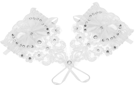GALPADA Hochzeitshandschuhe Mit Blumenspitze Brautkleidhandschuhe Dehnbar Bequem Für Zeremonielle Veranstaltungen