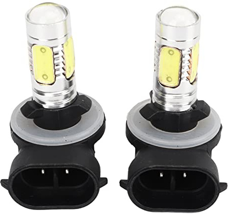 Klanata Coppia di fendinebbia a LED da 7,5 W, bianco luce diurna 6500 K, lampadine H27 W/2 881, con funzione luce di marcia diurna DRL