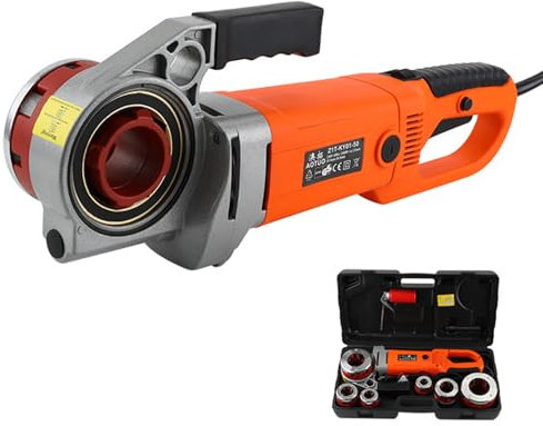 guoyjmm Infilatore del Tubo Elettrico, Filiera Elettrica, Filettatrice Elettrica Portatile, con 6 Teste di Filettatura da 1/2 a 2, per la Riparazione e la Manutenzione delle Tubazioni in Acciaio