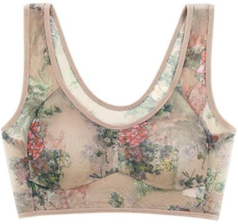 Ice Silk Lace Bra for Women,Cooling Comfort Strength Breathable Soft Everyday Bras Don't Run Cup Full High Support Plus Size Sexy Underwire Bra Seamless Wireless Push up Bras Comfortable