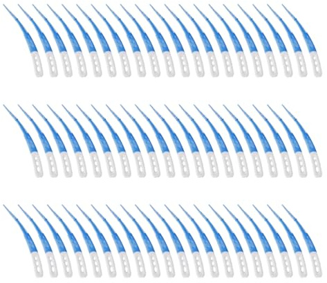 OHREN 60 Cepillos Interdentales Palillos Dentales Limpieza Dental Cepillos para Espacios Interdentales Forma Curvada para Zonas de Difícil Acceso