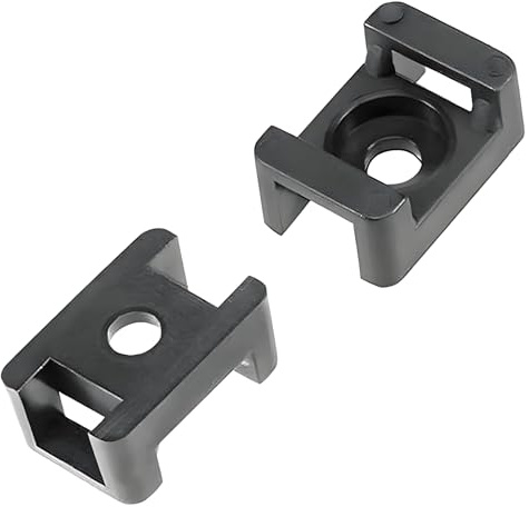 EzySup 150 clips de montaje para bridas de cables de hasta 9 mm, diseñados para tornillos de 5 mm (M5) (negro)