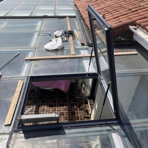 Universal Skylights for Sun Room/Attic, Customizable Size Roof Viewing Aluminium Window with Tempered Glass, 18/19/20/21/22/24/26/28/30/32/34inch(18x18in/46x46cm)