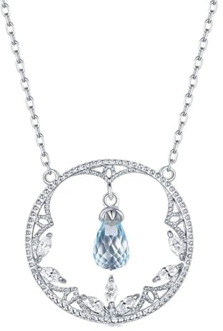 925 sterling silver halsband för kvinnor 100% naturlig topas granat rosékvarts ädelsten brudtärna guld bröllopssmycken