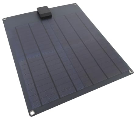 FTVOGUE Chargeur de Batterie de Panneau Solaire 35 W, Système de Charge Intelligent, Mainteneur de Batterie Solaire Résistant aux Intempéries pour Véhicule 12 V, Moto, Camping-car, Bateau