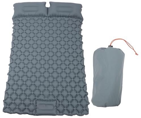 Hamwesh Hamwesh Camping Liggunderlag, Ultralätt 1230 G Självuppblåsande Liggunderlag med Inbyggd Fotpump Dubbel för Camping Backpacking Vandring Resetält (Blå) (Grå)