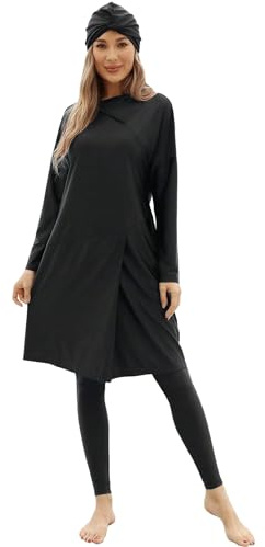 AGYMNX Women Muslim Swimsuit: 3 Pieces Long Sleeves Modest Swimming Suit - Swimwear Burkini Sets for Summer Beach Sea Travel