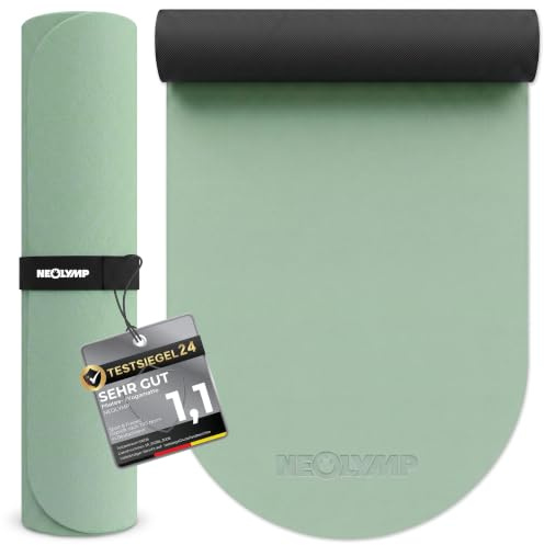 NEOLYMP Pilates Yogamatte rutschfest - Premium PU & Naturkautschuk - Pilates Matte 180x66cm flachliegend - Studio-Qualität - Gymnastikmatte Sportmatte Trainingsmatte rutschfest mit maximalen Grip