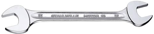 Stahlwille 40031011 Double Open Ended Spanners, Motor No. 10, Size 10 x 11mm, 15 deg Offset Angle, Length 155mm, Weight 47g, Made in Germany