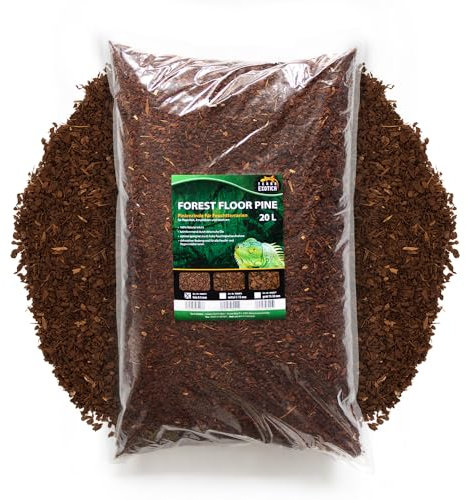 Terra Exotica Forest Floor Pine 10/20 Liter in fein, mittel, grob - Pinienrinde als Einstreu für Terrarien - Terrarienbodengrund für Reptilien, Amphibien und Insekten (20 Liter, fein)