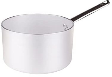 Ollas Agnelli Cazuela cilíndricos, de Aluminio, de Espesor 5 mm, Alta Radiante, con Mango de Acero Inoxidable, Plata, 3,3 litros