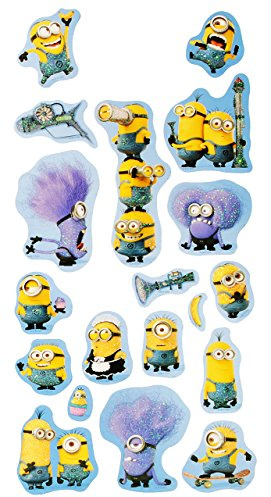 alles-meine.de GmbH 57 TLG. Set Glitzer Aufkleber/Sticker - Minions Ich einfach unverbesserlich - selbstklebend - für Mädchen & Jungen/Erwachsene - Stickerset Kinder - ..