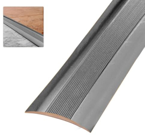Amig - Solin de sol | Adhésif | Profilé d'assemblage pour planchers, parquets et sols en bois | Bande de transition | Couleur Argentée | Dimensions : 820 x 4 x 0,5 mm | Spécial pour les sols en bois