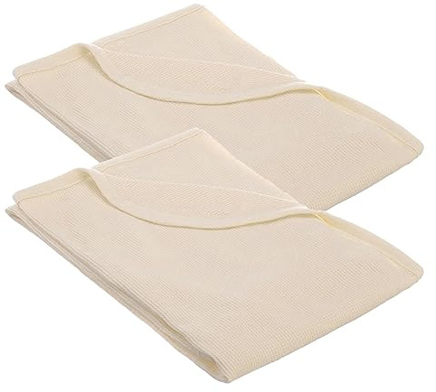 American Baby Company 2 Pack 100% Cotton Thermal Waffle Swaddle Blanket (30 x 40), Soft, Breathable & Stretchy, Cream, for Boys and Girls, Perfect for Swaddling, Travel and Gifting