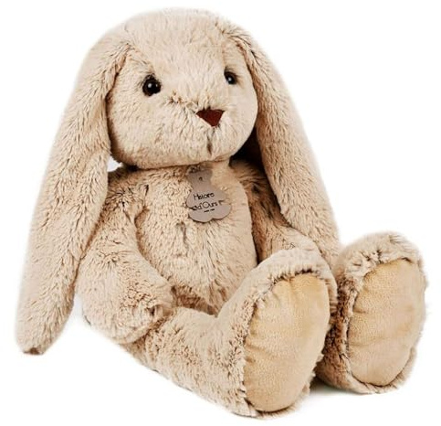 HISTOIRE D'OURS - Grande Peluche Lapin Beige Copains Câlins - Doudou Géant 50cm - Boîte Cadeau pour Offrir - Peluche Douce et Mignonne - Cadeau Naissance et Anniversaire Filles Garçons - HO2432