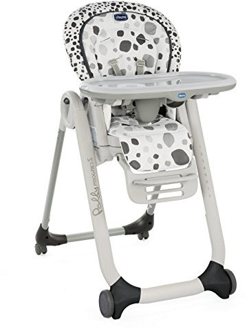 Chicco Polly Progres5 Verstellbarer Hochstuhl ab Geburt bis 3 Jahre (15 kg), Hochstuhl Baby mit Liegefunktion und Sitzerhöhung, mit 4 Rädern und Kompakter Schließung