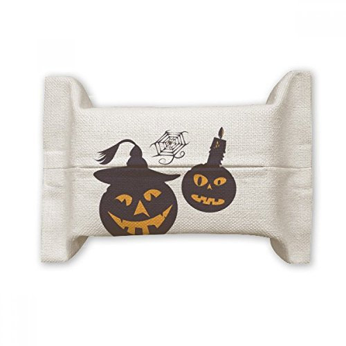 DIYthinker Halloween Kürbisse Kerzen Cobwebs Baumwolle Leinen Seidenpapier Deckelhalter Aufbewahrungsbehälter Geschenk 17x27cm Mehrfarbig