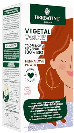 Herbatint Vegetal Color – Colorazione vegetale 100% naturale e bio HENNA LOVE POWER – Henné puro 100 gr