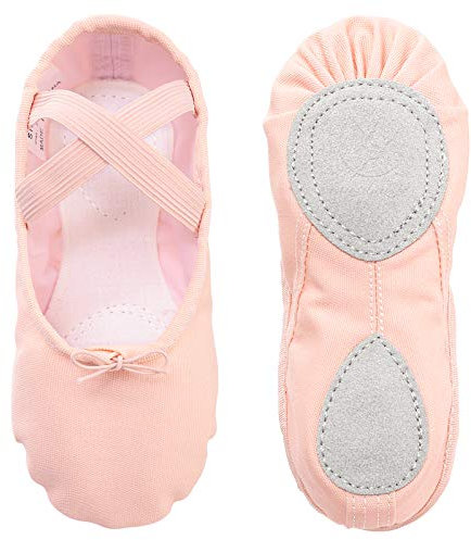 Ballettschuhe Tanzschuhe Ballerinas ballettschläppchen tanzschläppchen Gymnastikschuhe Segeltuch für Mädchen Kinder Damen,Rosa 29 …