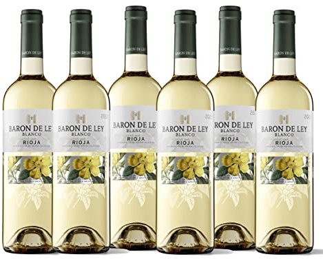 Baron De Ley Blanco, Vino blanco DOC Rioja, Variedad Viura y Malvasia, Fresco y largo, Caja 6 botellas, 750 ml