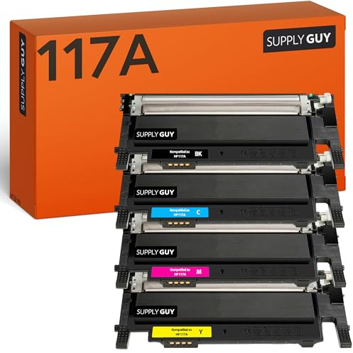 Supply Guy 117A Toner Kompatibel med HP 117A W2070A för HP Color Laser MFP 178NW MFP 178NWG MFP 179FWG 150NW 179FNW 150A Color Laser W2070A W2071A W2072A W2073A Multipack 4 tonerkassett