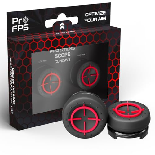 ProFPS Thumbsticks Aufsätze PS5 PS4 – Scope Concave Schwarz | 2x Low Rise konkav, rutschfestes Gummi, für Esports & lange Gaming-Sessions