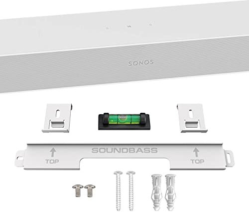 Sound bass Support de Barre de Son pour Sonos Ray, Comprend Tout Le Matériel de Montage, Support Mural Flottant sous TV ou Au-Dessus, Facile à Installer, Blanc