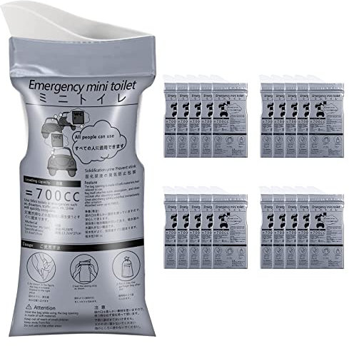 Comforight 20Pcs Disposable Urine Bags, 700ML Emergency Toilet Pee Bags, Portable Urine Bags for Men Women Kids Patient and Pregnant, Vomit Bags Travel Urinals for Camping Travel and Traffic Jam
