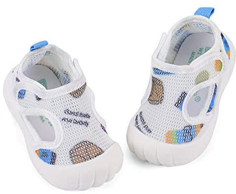 LACOFIA Zapatos Primeros Pasos Bebé Niño Niña Zapatillas de Deporte Infantil Calzado Bebé Transpirables con Suela Goma Antideslizante Azul 18(CN 16)
