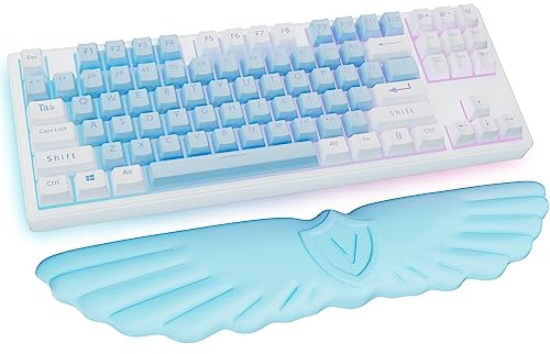 Sushret Handballenauflage Tastatur, Engelsflügel Handauflage Tastatur Mit PU-Leder-Memory-Schaum, Niedliche Cloud Wrist Rest, Wolke Handgelenkstütze Für Gaming Zubehör/Schreibtisch Zubehör/PC