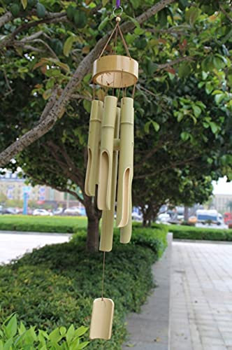 QUNINE Garten-Windspiele, Windspiel aus Holz, Feng Shui-Windspiel, Vogelhaus, melodisches Glockenspiel, Melodie, Windglocke, Glocken für drinnen und draußen