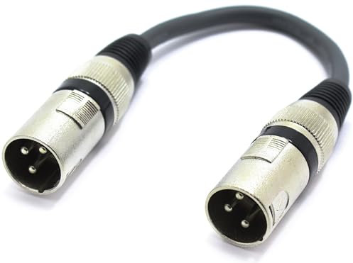 VITALCO Cable adaptador XLR macho a macho para micrófono XLR de 3 pines y acoplador equilibrado