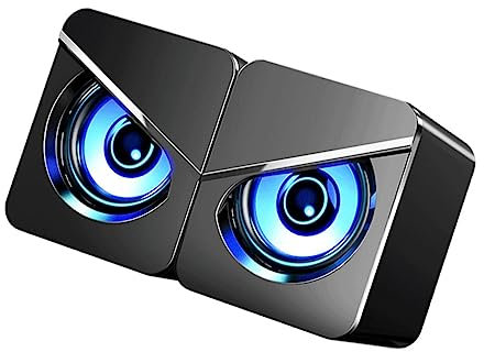 Gatuida 1paio Cassa Audio Usb Per Computer Desktop Con Suono Stereo Omnidirezionale e Luce Ambientale Colorata Altoparlante Compatto Per Ufficio e Gioco Del Volume Indipendente e Diapason